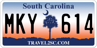 SC license plate MKY614
