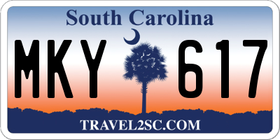 SC license plate MKY617