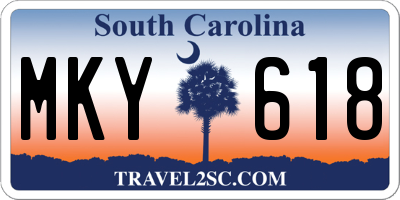 SC license plate MKY618