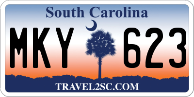 SC license plate MKY623