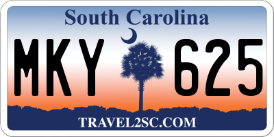 SC license plate MKY625