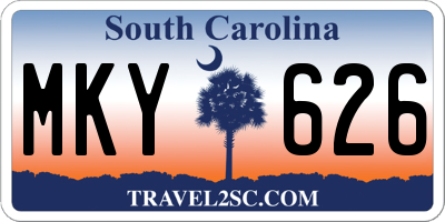 SC license plate MKY626