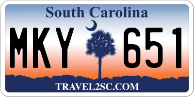 SC license plate MKY651