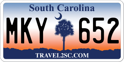 SC license plate MKY652