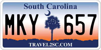 SC license plate MKY657