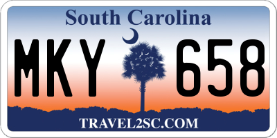 SC license plate MKY658