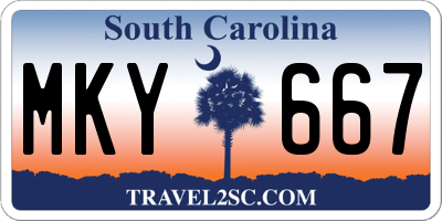 SC license plate MKY667