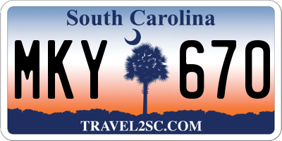SC license plate MKY670