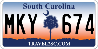 SC license plate MKY674