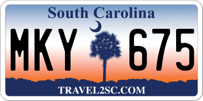 SC license plate MKY675