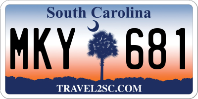 SC license plate MKY681
