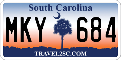 SC license plate MKY684