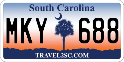 SC license plate MKY688
