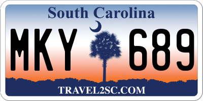 SC license plate MKY689