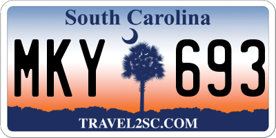 SC license plate MKY693