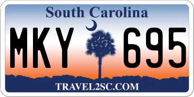 SC license plate MKY695
