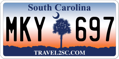 SC license plate MKY697
