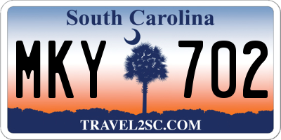 SC license plate MKY702