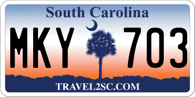 SC license plate MKY703