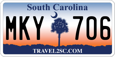 SC license plate MKY706