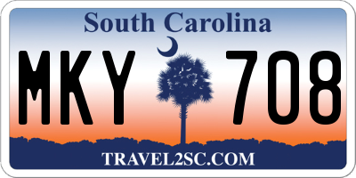 SC license plate MKY708