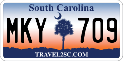 SC license plate MKY709