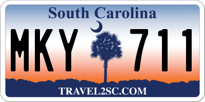 SC license plate MKY711