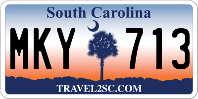 SC license plate MKY713