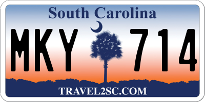 SC license plate MKY714