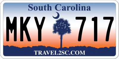 SC license plate MKY717