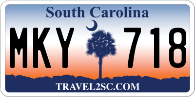 SC license plate MKY718