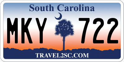 SC license plate MKY722