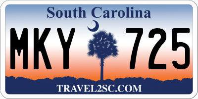 SC license plate MKY725