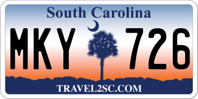 SC license plate MKY726