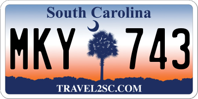 SC license plate MKY743