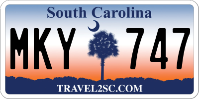 SC license plate MKY747