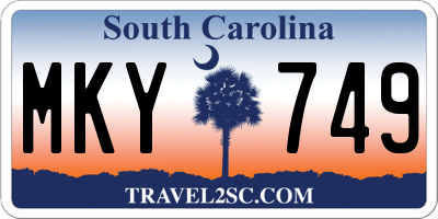 SC license plate MKY749