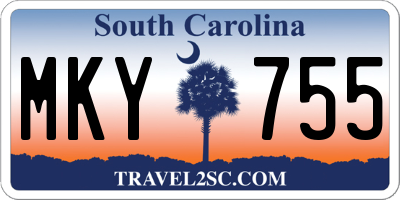 SC license plate MKY755