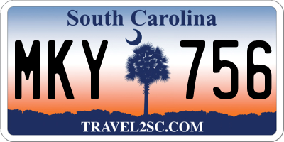 SC license plate MKY756