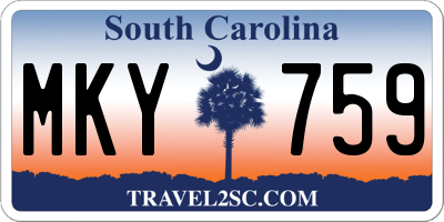 SC license plate MKY759