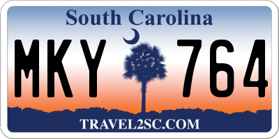 SC license plate MKY764