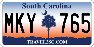 SC license plate MKY765