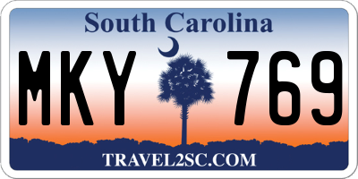 SC license plate MKY769