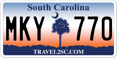 SC license plate MKY770
