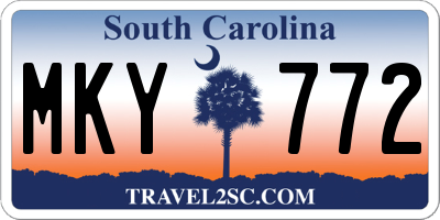 SC license plate MKY772