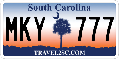 SC license plate MKY777