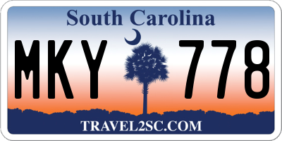 SC license plate MKY778