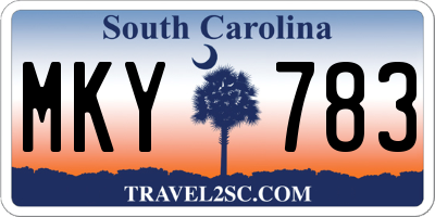 SC license plate MKY783