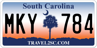SC license plate MKY784