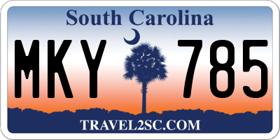 SC license plate MKY785